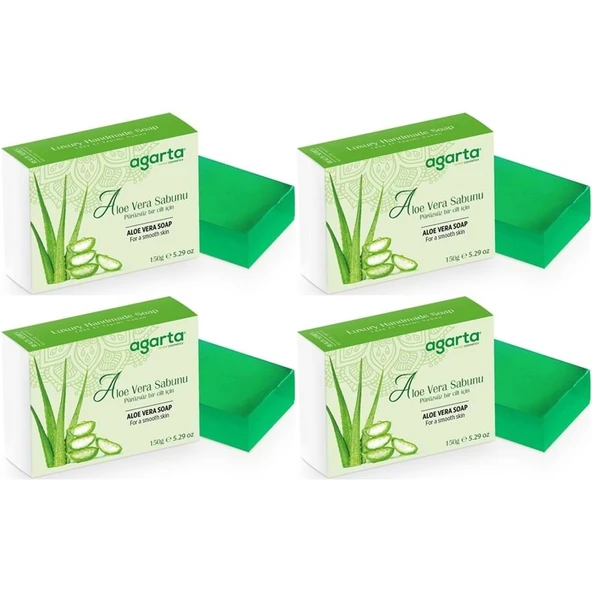 Agarta El Yapımı Doğal Sabun 150GR Aloe Vera (4 Lü Set) ürün görseli 1