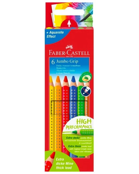 Faber Castell 6lı Grip Jumbo Boya Kalemi 110906 ürün görseli 1