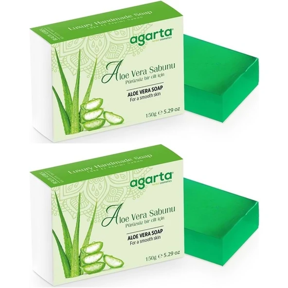 Agarta El Yapımı Doğal Sabun 150GR Aloe Vera (2 Li Set) ürün görseli 1