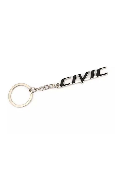 Honda Civic Anahtarlık Metal Çift Yönlüdür 1 Adet Siyah Renk ürün görseli 1