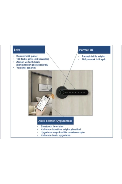 Mul-T-Lock Multlock Smart Handle - Akıllı Kapı Kolu Saten - Resim 4