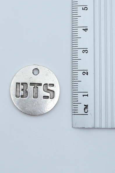 BTS Madalyon Gümüş Kaplama Örme Zincir Kolye - Resim 3