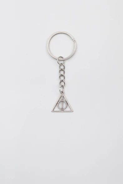 Minimal Harry Potter Ölüm Yadigarları Anahtarlık - Antik Gümüş Kaplama - Kadın Erkek ürün görseli 1