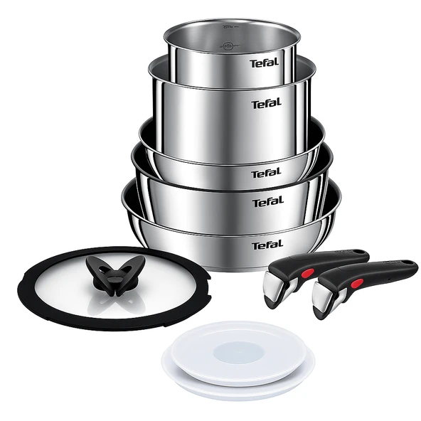 TEFAL Ingenio Emotion 2X Titanyum 10 Parça Tava Seti - Paslanmaz Çelik L897SA74 ürün görseli 1
