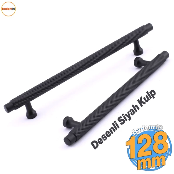 Martin Siyah Metal Kulp 128 mm Mobilya Çekmece Mutfak Dolabı Dolap Modern Kapak Kulpları Grip Desen ürün görseli 1