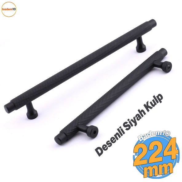 Martin Siyah Metal Kulp 224 mm Mobilya Çekmece Mutfak Dolabı Dolap Modern Kapak Kulpları Grip Desen ürün görseli 1