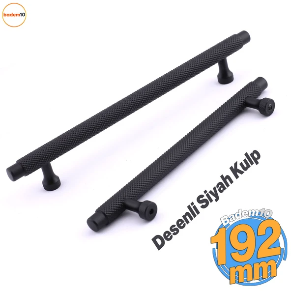 Martin Siyah Metal Kulp 192 mm Mobilya Çekmece Mutfak Dolabı Dolap Modern Kapak Kulpları Grip Desen ürün görseli 1