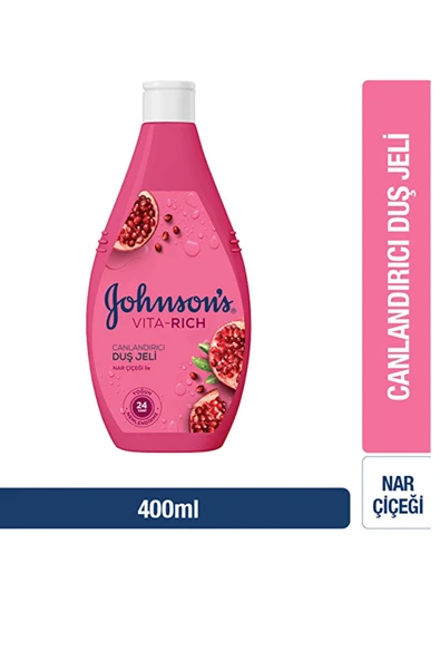 Johnson's Vita-Rich Nar Çiçeği Özlü Canlandırıcı Duş Jeli – 400 ml ürün görseli 1