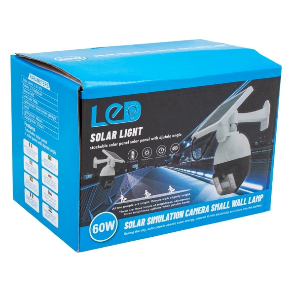 Powermaster T-30 Solar Panelli Hareket Sensörlü Ledli Maket Kamera - Resim 3
