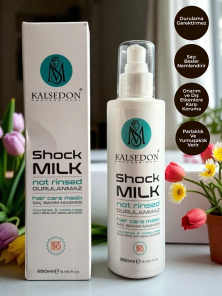 MS Kalsedon Shock Milk Durulamasız Keratin Saç Bakım Maske Sütü 250ml ürün görseli 1