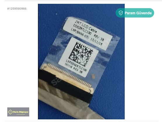 Acer E5-522 E5-532 E5-573 LCD DATA FLEX EKRAN KABLO SORUNSUZ - Resim 2