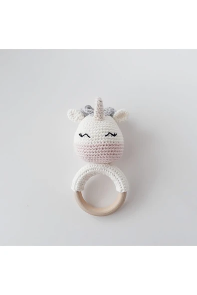 Unicorn Amigurumi Organik Örgü Diş Kaşıyıcı - Resim 2