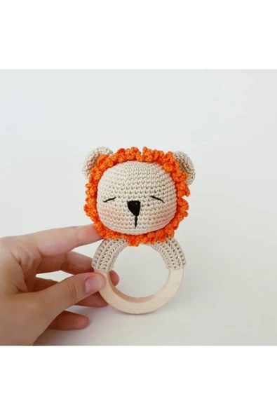 Amigurumi Organik Örgü Diş Kaşıyıcılı Çıngırak ürün görseli 1