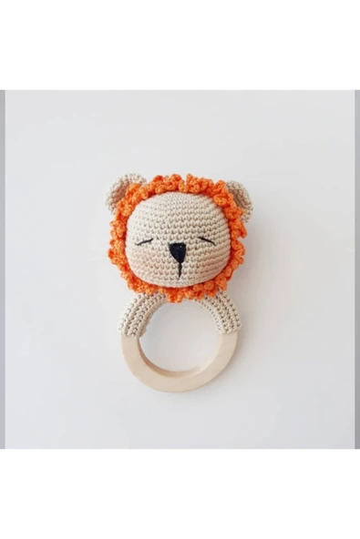Amigurumi Organik Örgü Diş Kaşıyıcılı Çıngırak - Resim 2