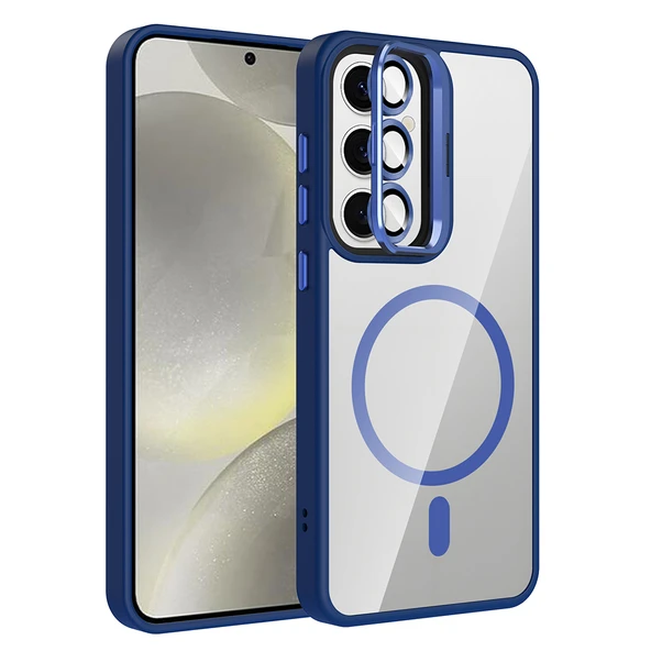 Samsung Galaxy S24 FE Kılıf Standlı ve Kamera Lens Hediyeli Kablosuz Şarj Özellikli Etro Kapak ürün görseli 1