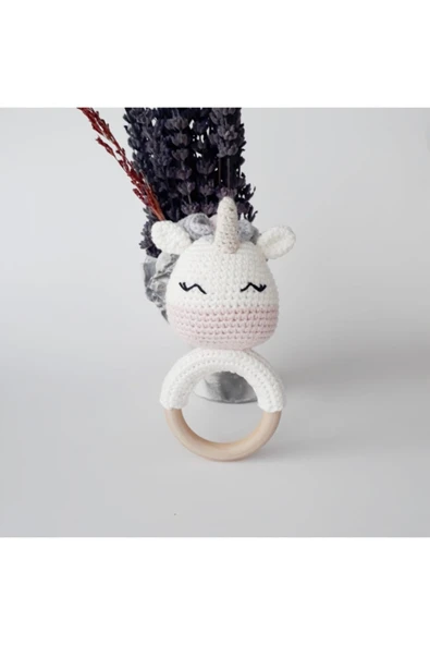 Unicorn Amigurumi Organik Örgü Diş Kaşıyıcı ürün görseli 1