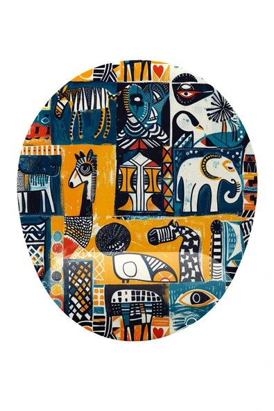 Hamiki Afrika Desenli Bilek DestekliKaymaz Buruşmaz Kırılmaz Mouse Pad ürün görseli 1