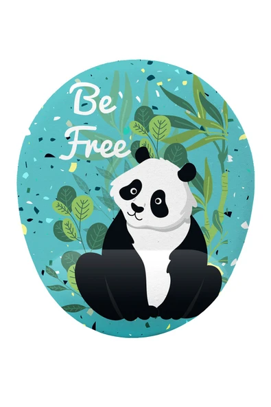 Hamiki Sevimli Panda Tasarım Bilek DestekliKaymaz Buruşmaz Kırılmaz Mouse Pad ürün görseli 1