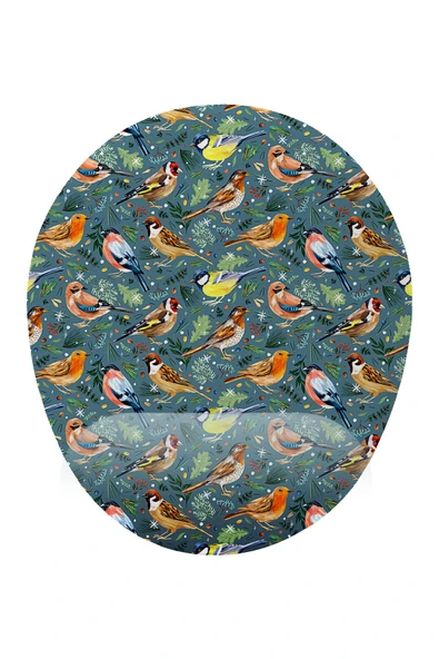 Hamiki Kuşlar Desenli Bilek DestekliKaymaz Buruşmaz Kırılmaz Mouse Pad ürün görseli 1