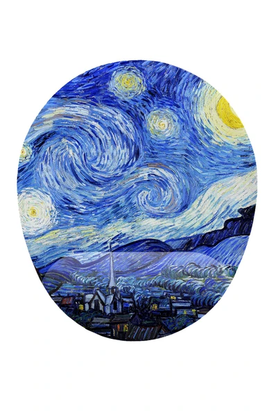 Hamiki Van Gogh Yıldızlı Gece Desenli Bilek DestekliKaymaz Buruşmaz Kırılmaz Mouse Pad ürün görseli 1