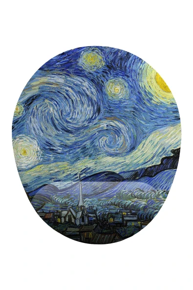 iF Dizayn Mavi Van Gogh Yıldızlı Gece Bilek Destekli   Mousepad ürün görseli 1