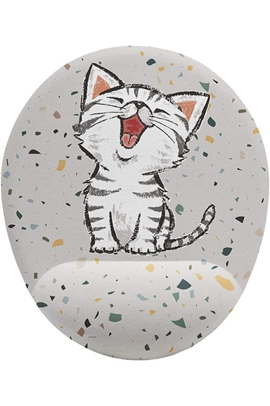 4k tasarım Kedi Bilek Destekli Mouse Pad ürün görseli 1