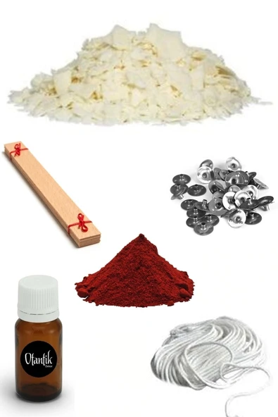 Soya Mum Yapım Seti, 1kg Soya Wax, Boya, Esans, Fitil, Mum Çıtçıtı, Ahşap Fitil ürün görseli 1