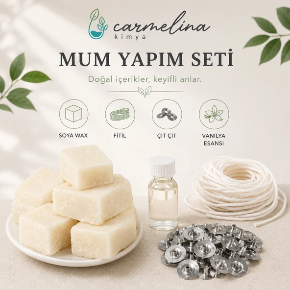 500gr Parafin- 1mt Fitil- 5 adet Çıt Çıt ve Esans ürün görseli 1