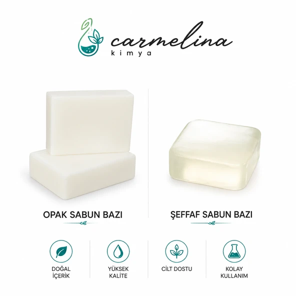 Opak Sabun Bazı(500gr) ve Şeffaf Sabun Bazı(500gr) birarada ürün görseli 1