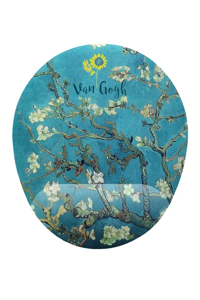 Hamiki Van Gogh Badem Ağacı Desenli Bilek DestekliKaymaz Buruşmaz Kırılmaz Mouse Pad ürün görseli 1