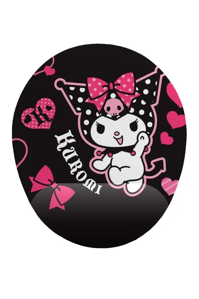Hamiki Kuromi Anime Tasarım Bilek DestekliKaymaz Buruşmaz Kırılmaz Mouse Pad ürün görseli 1