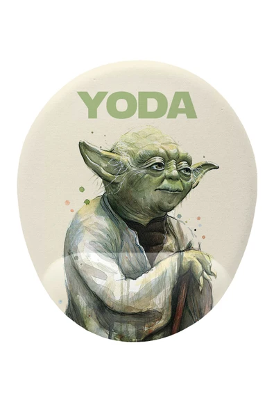 Hamiki Usta Yoda Desenli Bilek DestekliKaymaz Buruşmaz Kırılmaz Mouse Pad ürün görseli 1