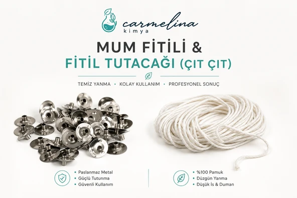 Mum Yapım Malzemesi Seti, Mum Fiti 5mt Fitil Ve 50 Çıt Çıt, Hobi Seti ürün görseli 1