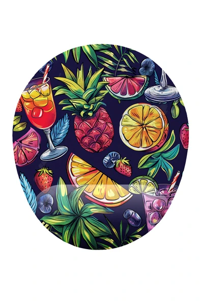 Hamiki Tropik Meyve Kokteyli Desenli Bilek DestekliKaymaz Buruşmaz Kırılmaz Mouse Pad ürün görseli 1
