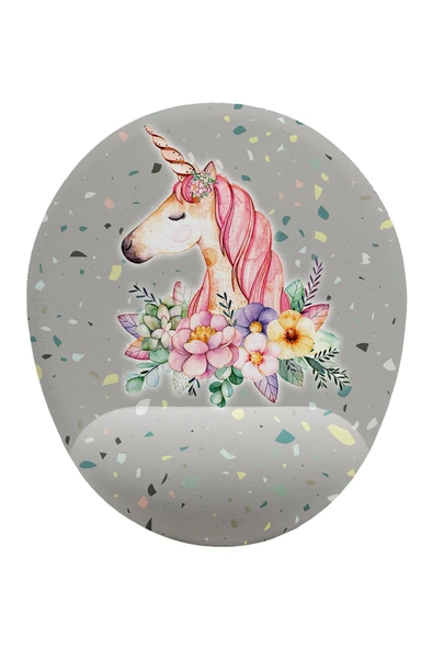 iF Dizayn Unicorn Ve Çiçek Desenli Bilek Destekli Mouse Pad ürün görseli 1