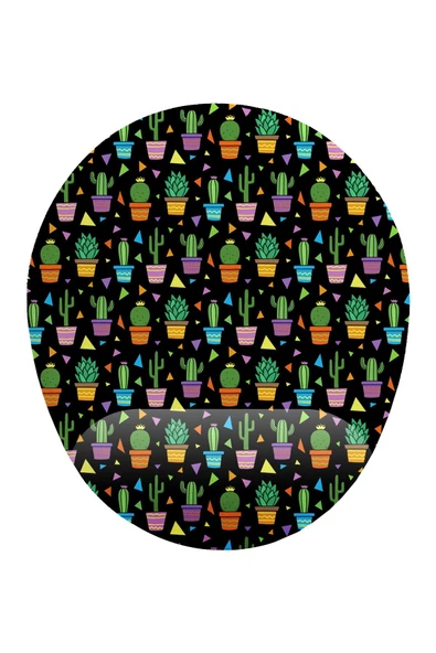 iF Dizayn Kaktüs Desenli Siyah Zemin Bilek Destekli Mouse Pad ürün görseli 1