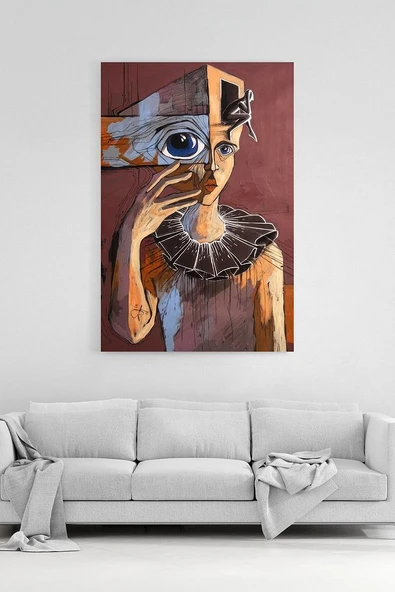 Çağdaş Sanat İnsan Figürü Kanvası Özgün ve Çarpıcı Ev Dekoru %100 Pamuk Kanvas ürün görseli 1