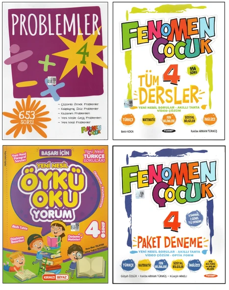 FENOMEN 4. SINIF PROBLEMLER+TÜM DERSLER+FENOMEN Ç. PAKET D.+KIRMIZI BEYAZ ÖYKÜ OKUYORUM (4 KİTAP) ürün görseli 1
