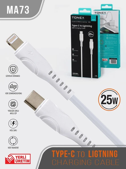 TONEX  MA73 TYPE-C TO LİGHTNİNG KABLO - Resim 2