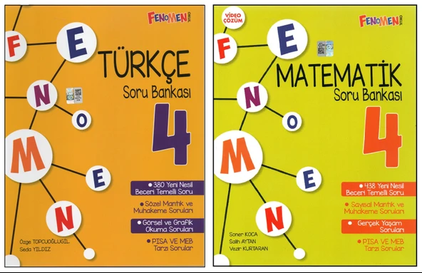 FENOMEN 4. SINBIF TÜRKÇE+MATEMATİK SORU BANKASI (2 KİTAP) ürün görseli 1