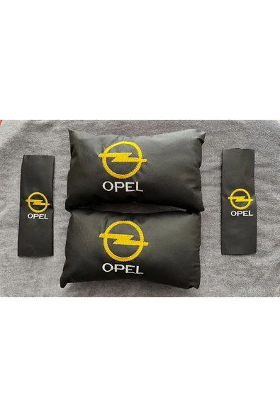 Opel Nakışlı Astra Corsa Mokka Crossland Grandland Uyumlu 1 Çift Oto Boyun Yastığı Ve Kemer pedi ürün görseli 1