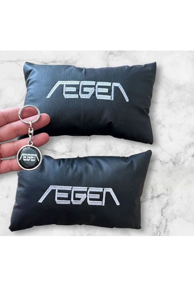 Fiat Egea Nakışlı Deri 1 Çift Boyun Yastık Ve Çift Yönlü 1 Adet Metal Anahtarlık ürün görseli 1