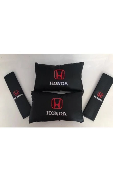 Honda Nakışlı Civic Fc5 Crv Deri 1 Çift Boyun Yastık Ve 1 Çift Kemer Pedi ürün görseli 1