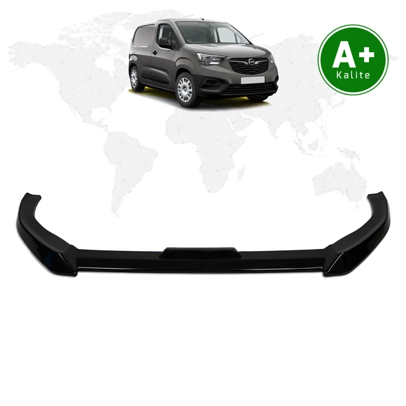 FA OTOMOTİV Opel Combo Panelvan Ön Lip Parlak Siyah 2019 Model ve Sonrası ürün görseli 1