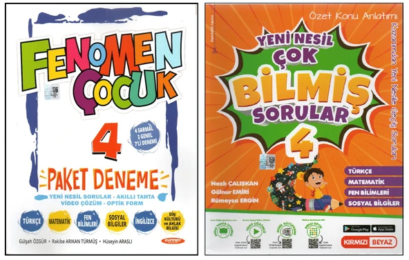 FENOMEN 4. SINIF PAKET DENEME+KIRMIZ BEYAZ ÇOK BİLMİŞ SORULAR (2 KİTAP) ürün görseli 1