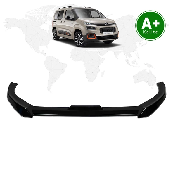 FA OTOMOTİV Citroen Berlingo Ön Lip Parlak Siyah 2019 Model ve Sonrası ürün görseli 1