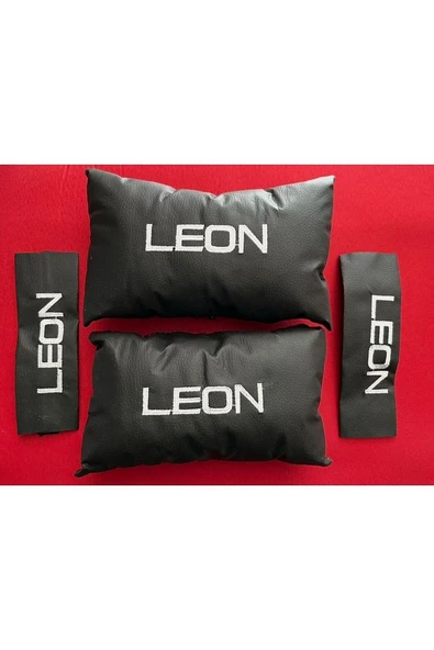 Seat Leon Nakışlı Deri 1 Çift Boyun Yastık Ve 1 Çift Kemer Pedi ürün görseli 1