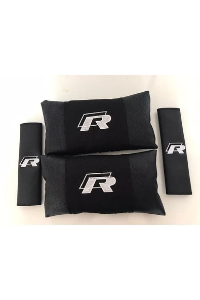 Golf Polo Passat Uyumlu R Nakışlı Deri 1 Çift Boyun Yastık Ve 1 Çift Kemer Pedi ürün görseli 1