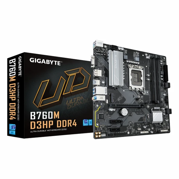 Gigabyte B760M D3HP DDR4 (5333MHz)OC M.2 VGA/HDMI/DP PCIe 4.0 1700P mATX Anakart ürün görseli 1