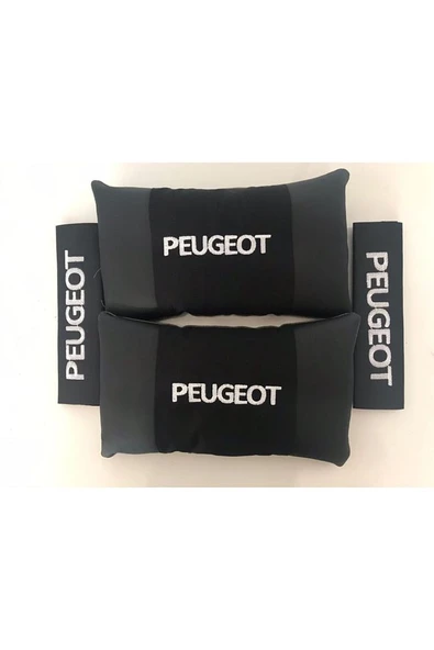 Peugeot Nakışlı Deri 1 Çift Boyun Yastık Ve Kemer Pedi ürün görseli 1